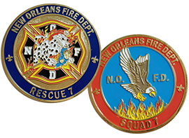 New Orleans Fire Dept Rescue 7 Squad 7 Challenge Coin 1.75" NEW 